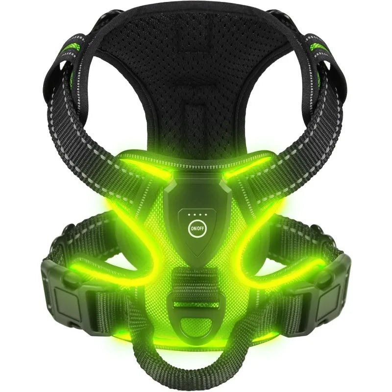 Harnais anti traction chien - Lumineux