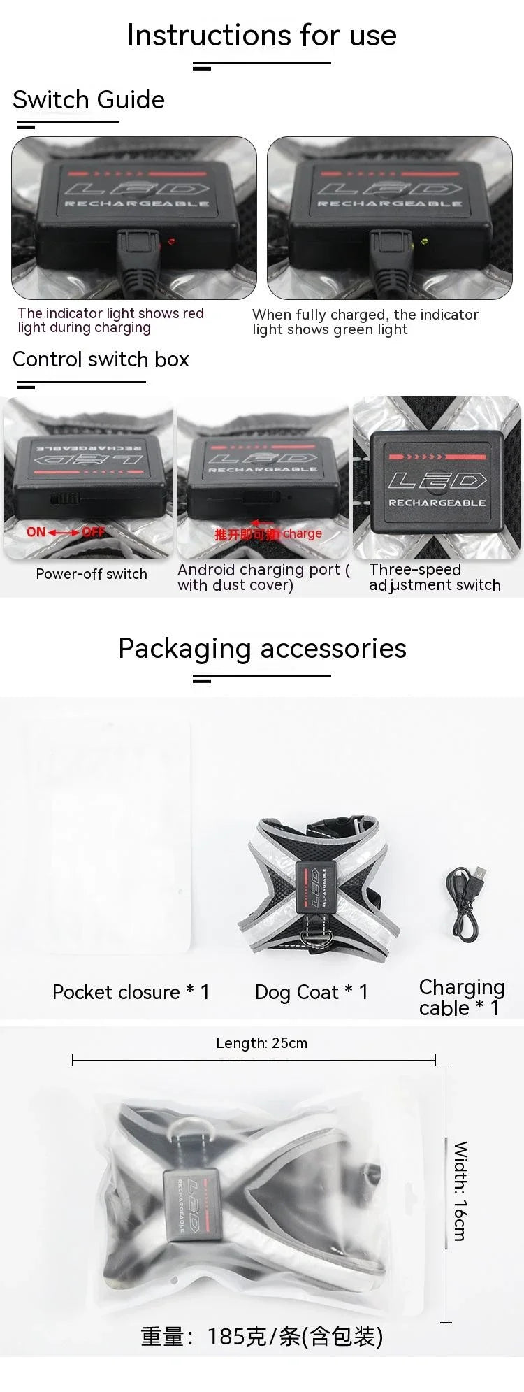 harnais anti traction chien - Led
