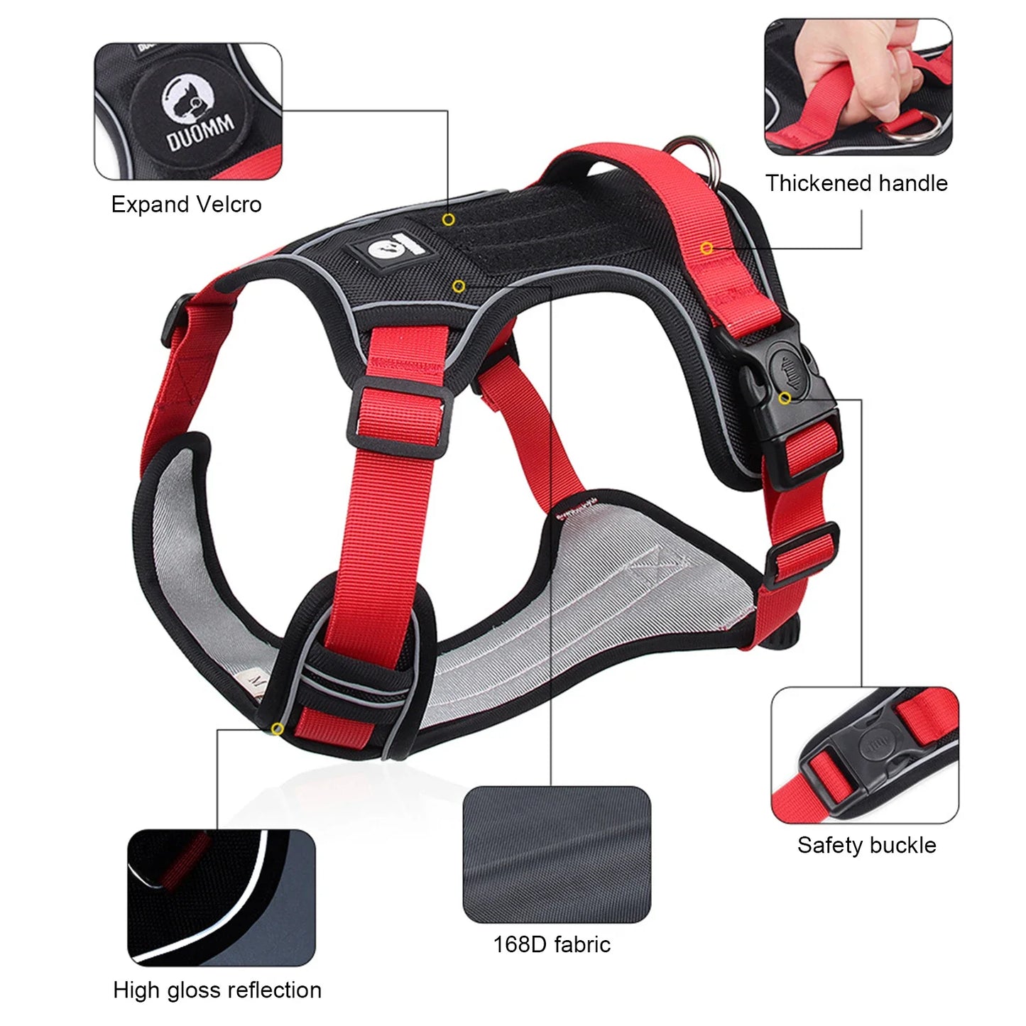 Harnais chien anti traction - Reflechissant