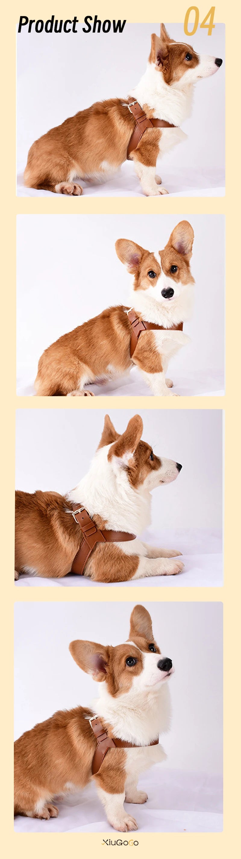 Harnais anti traction chien - Cuir