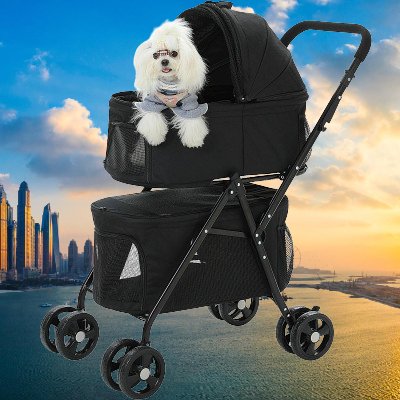 PetStroller™ - Noir - Mon chien voyageur